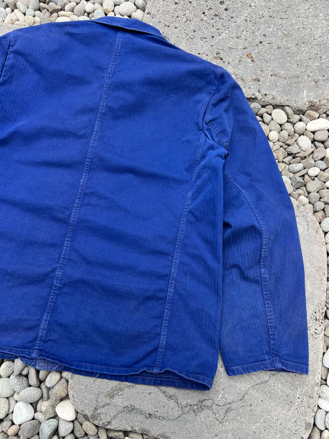 OLD VINTAGE FADED NAVY HBT 헤링본트윌 프렌치워크자켓 상품이미지10