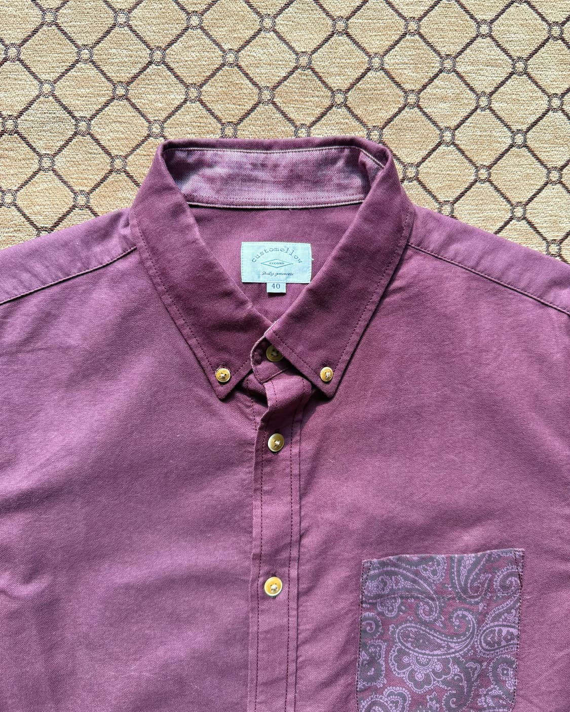 버건디 페이즐리 드레스 셔츠 상품이미지1