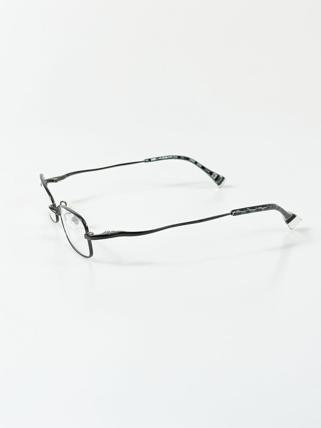 90s ZOFF 블랙 마블 슬림 스퀘어 프레임 빈티지 안경 상품이미지3