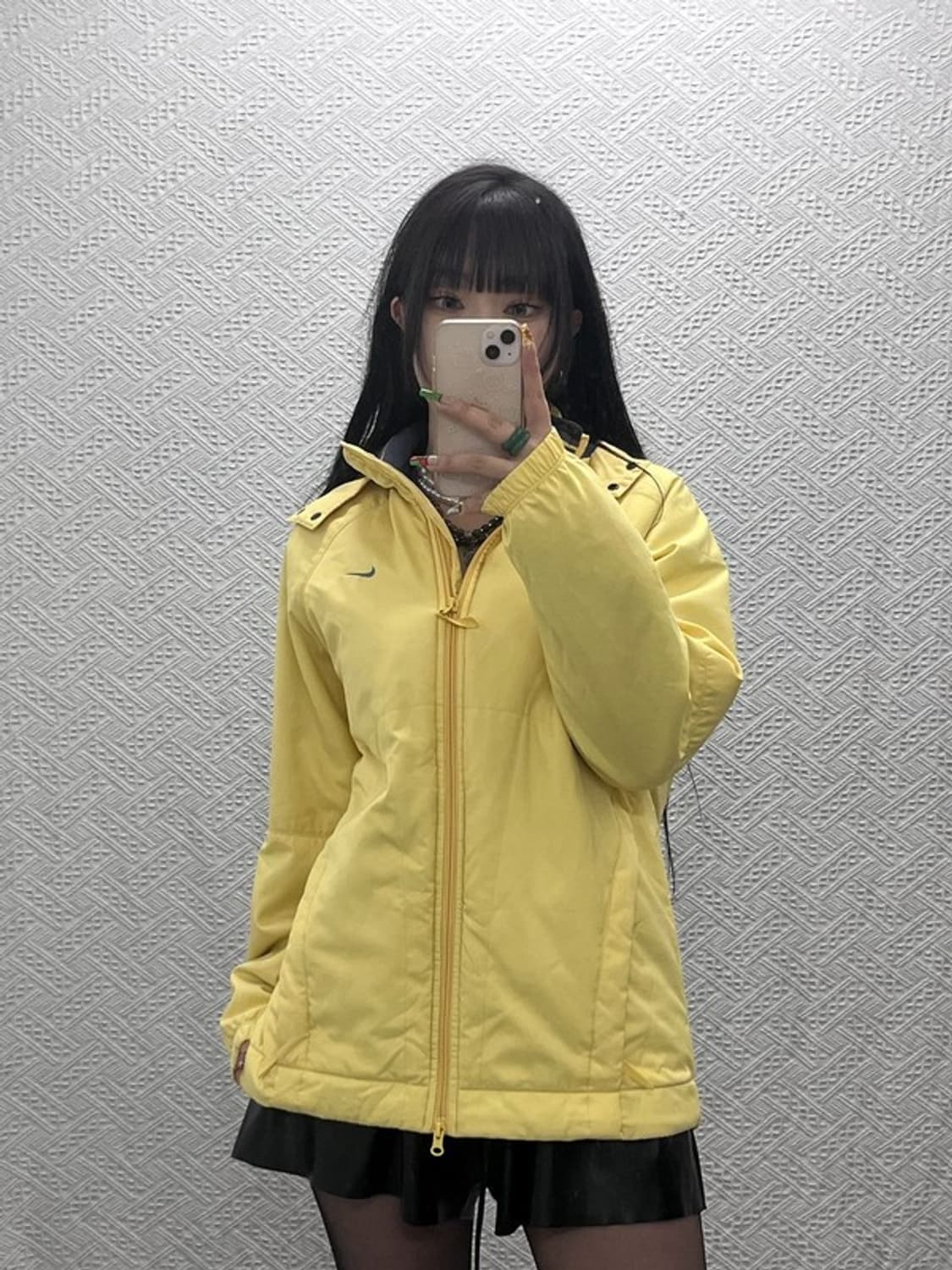 나이키 빈티지 레트로 레몬옐로우 바람막이 패딩 자켓 90 C09542 상품이미지1