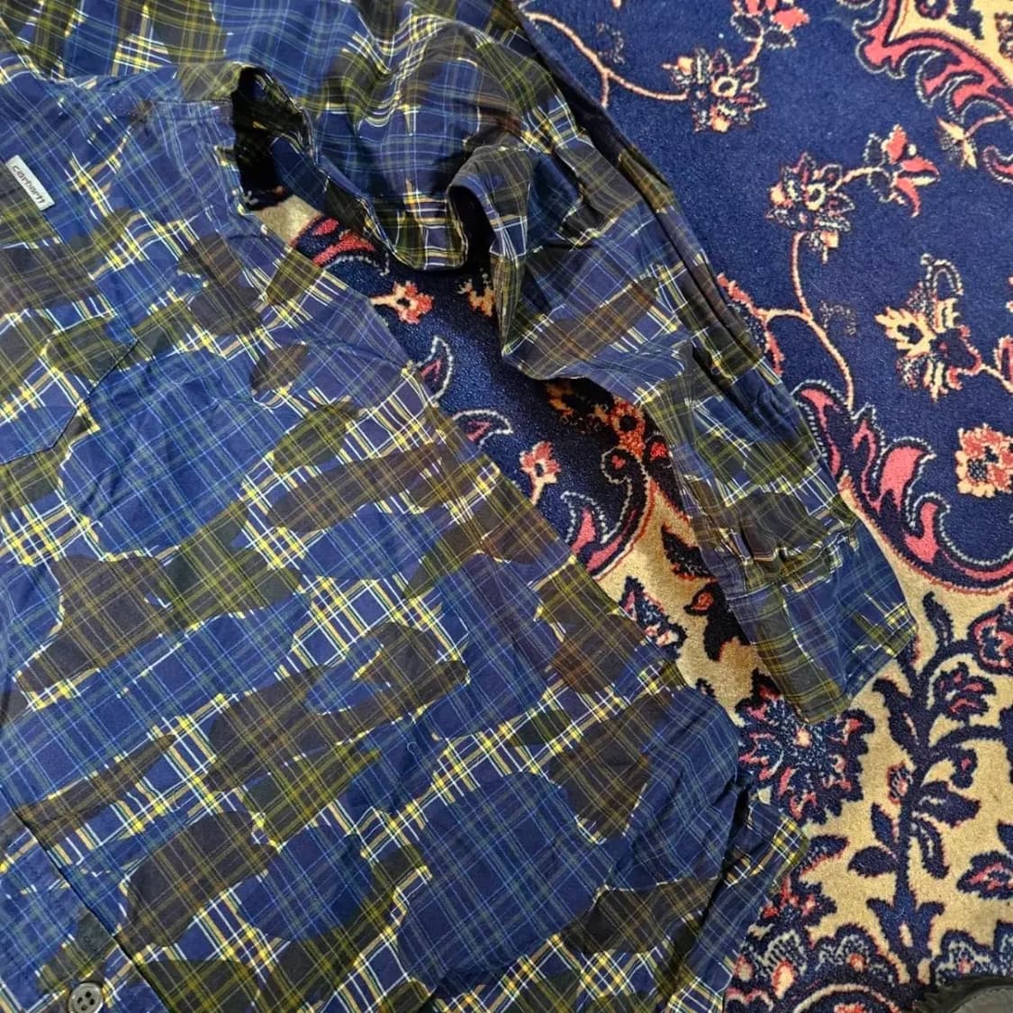  칼하트 메트로블루 컬렉션 블루 카모 체크 셔츠 상품이미지4