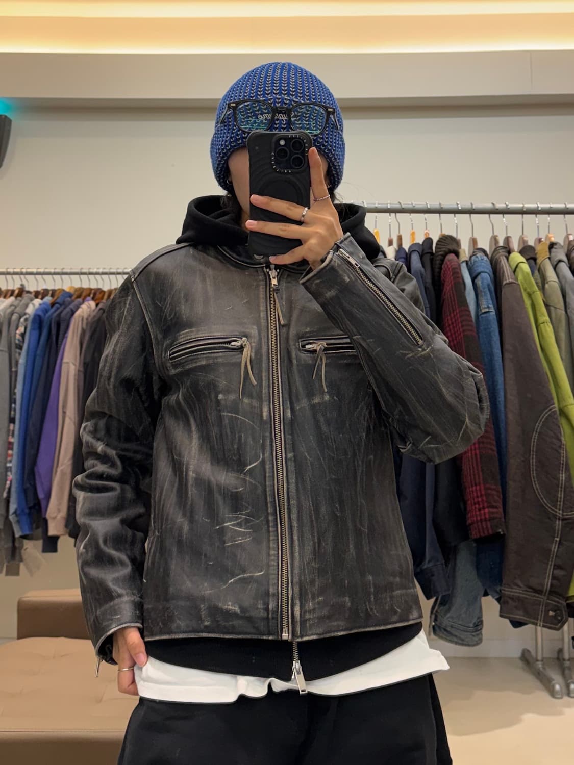 본더치 빈티지워싱 레더자켓 상품이미지7