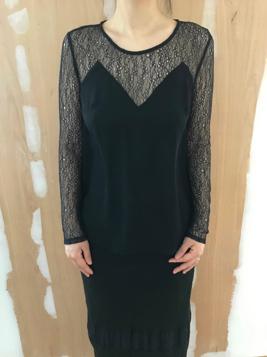 vintage black lace blouse 상품이미지6