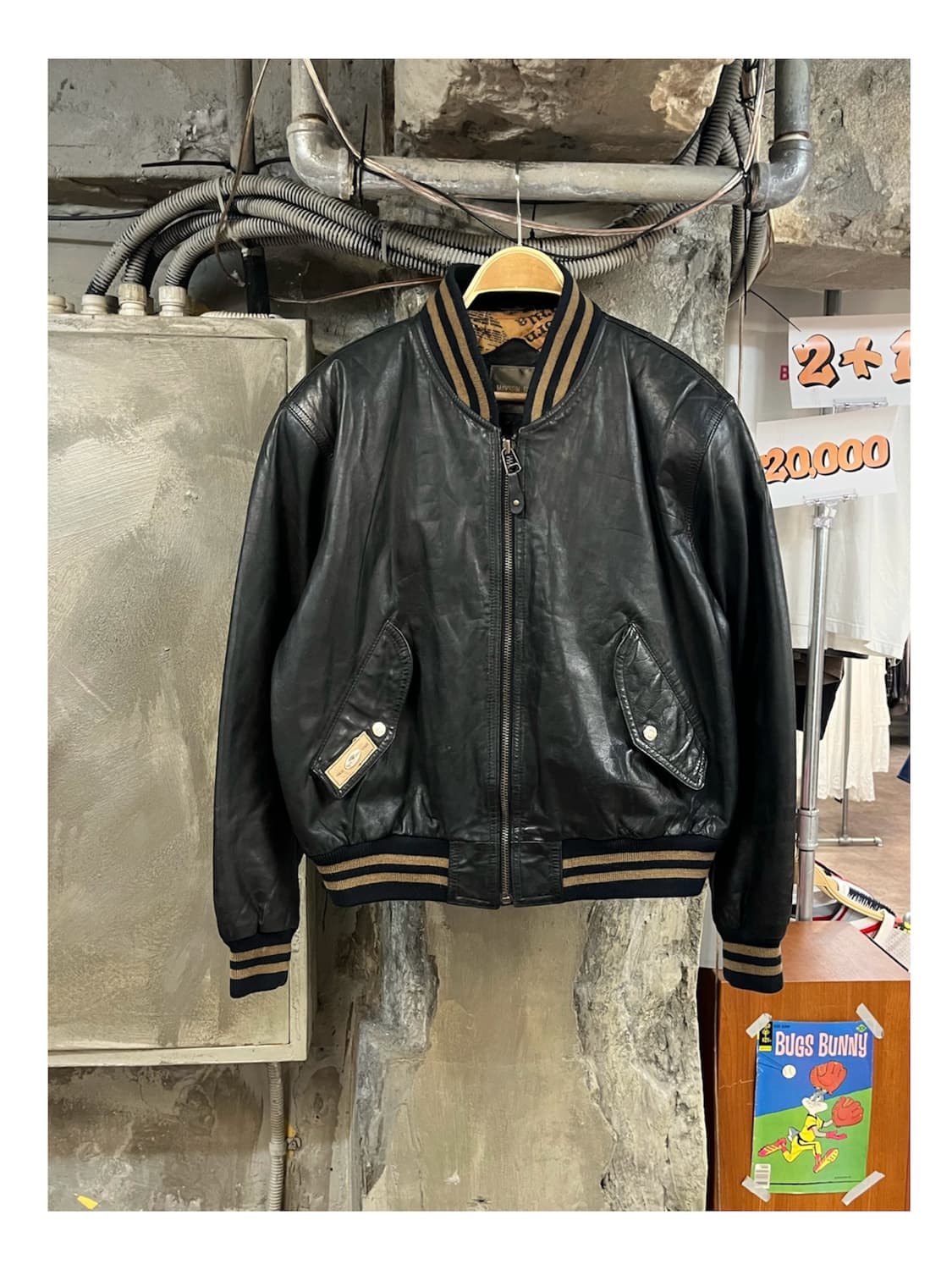 빈티지 소가죽 레더 자켓 블랙 #csz3941 상품이미지1