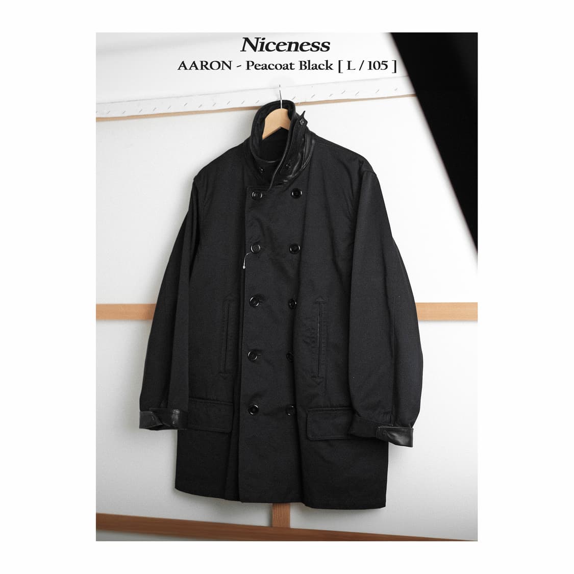 나이스네스 아론 블랙 피코트 L사이즈 Niceness 상품이미지1