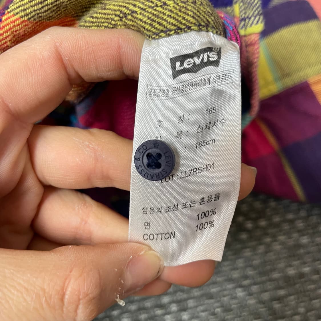 리바이스 멀티컬러 체크 투포켓 긴팔 셔츠 165 상품이미지5