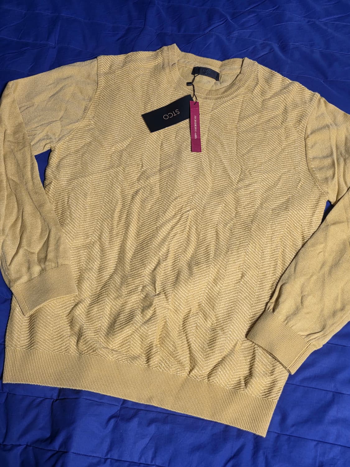 stco 멜란지 니트 105 옐로우 베이지 상품이미지1