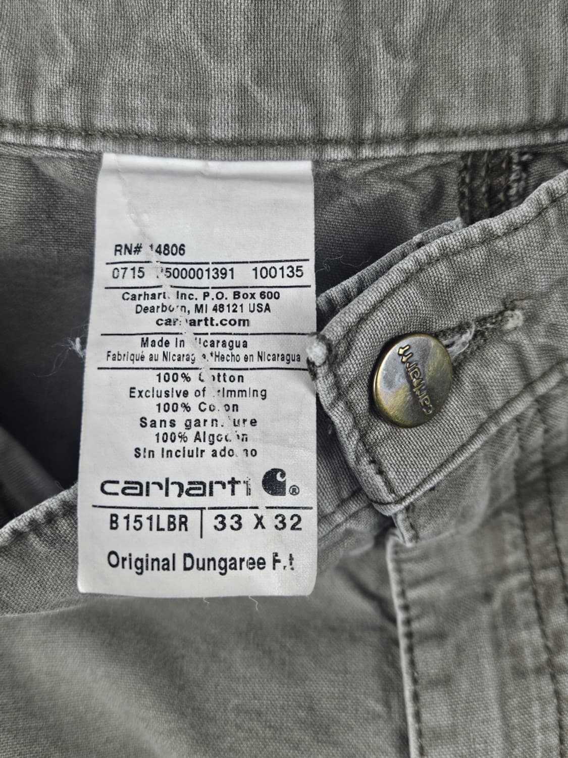 칼하트 코튼 카펜터 페인티드 워크 팬츠 ( 33X32 ) / 10623 상품이미지7