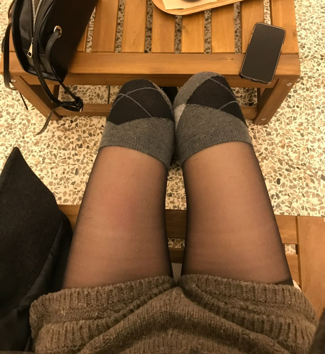 울리카 상투스 로프 니트 쇼츠 브라운 상품이미지3