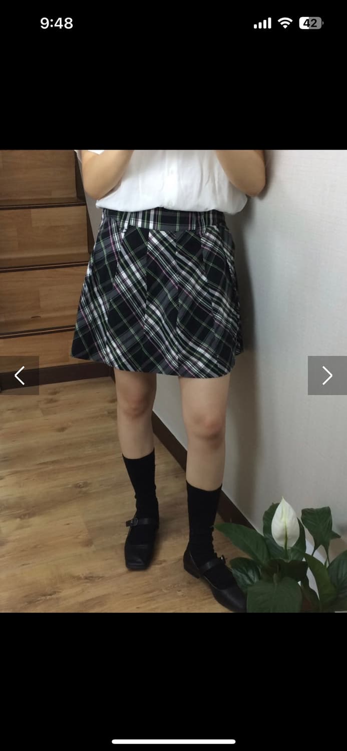 옷속무 럼브 sk 스커트 체크 치마 치마바지 상품이미지4