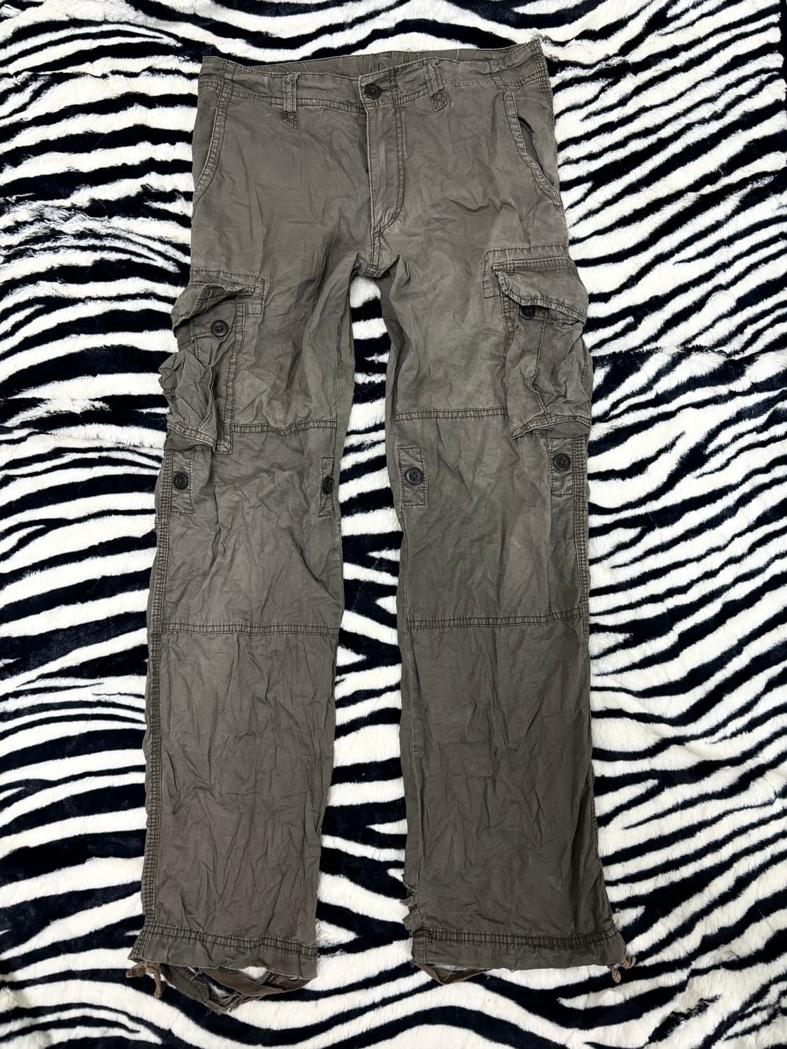 Grunge Mood Khaki Cargo Pants 상품이미지5