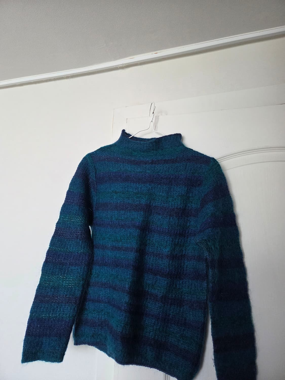 블루 그린 스트라이프 니트 스웨터 상품이미지2