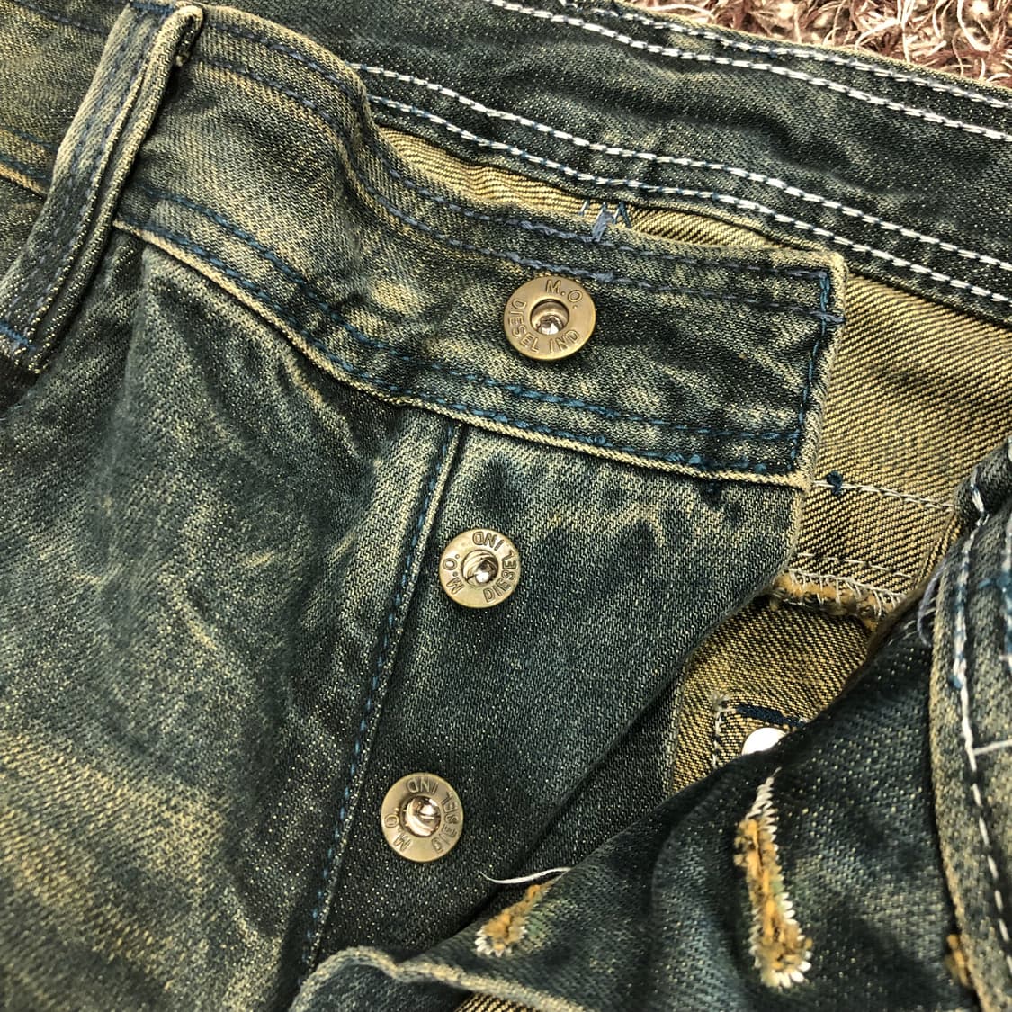 데드스탁 디젤 TIMMEN 워시드 카우레더 포켓 워싱 데님 팬츠 상품이미지6