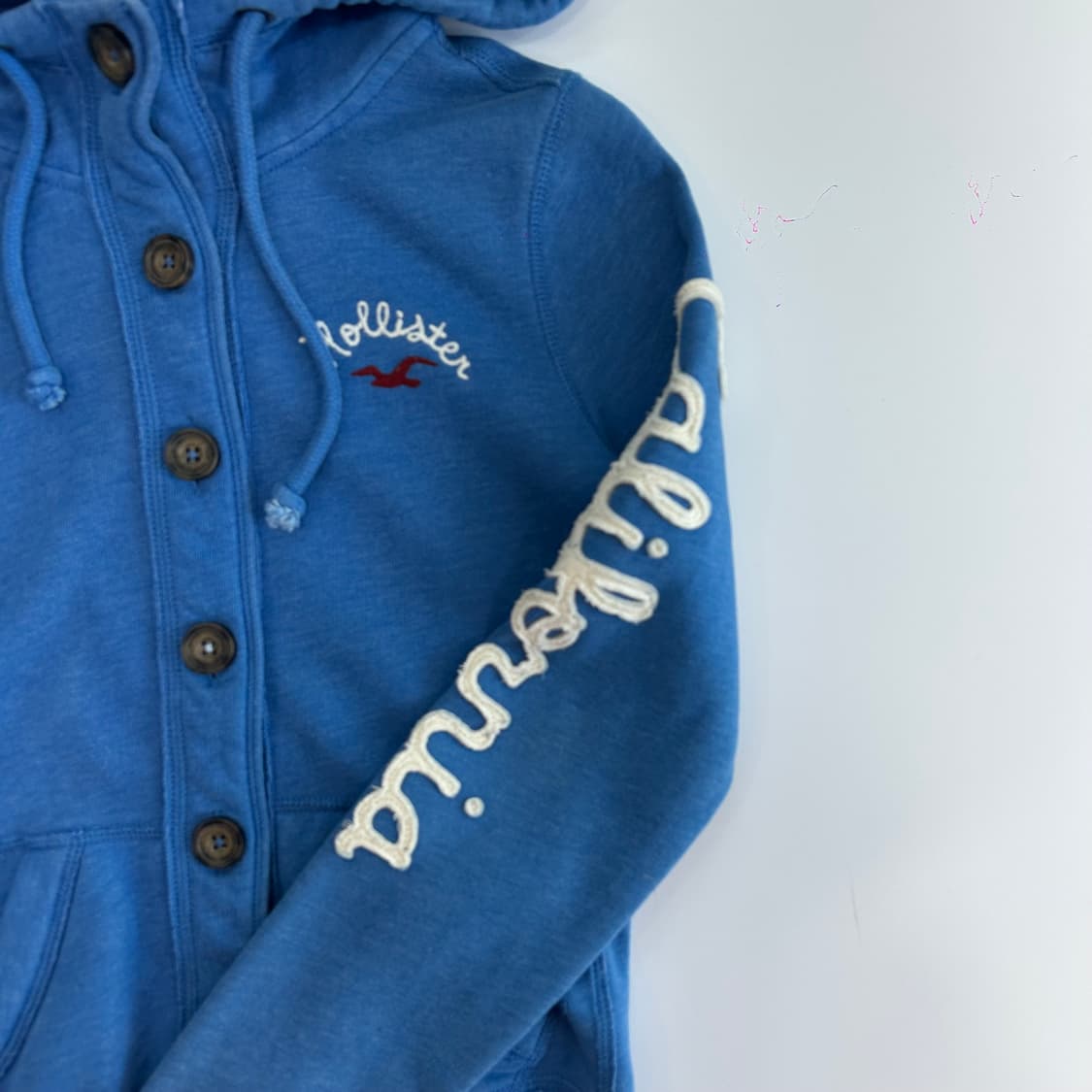 Hollister 홀리스터 사이드 로고 블루 후드집업 상품이미지5