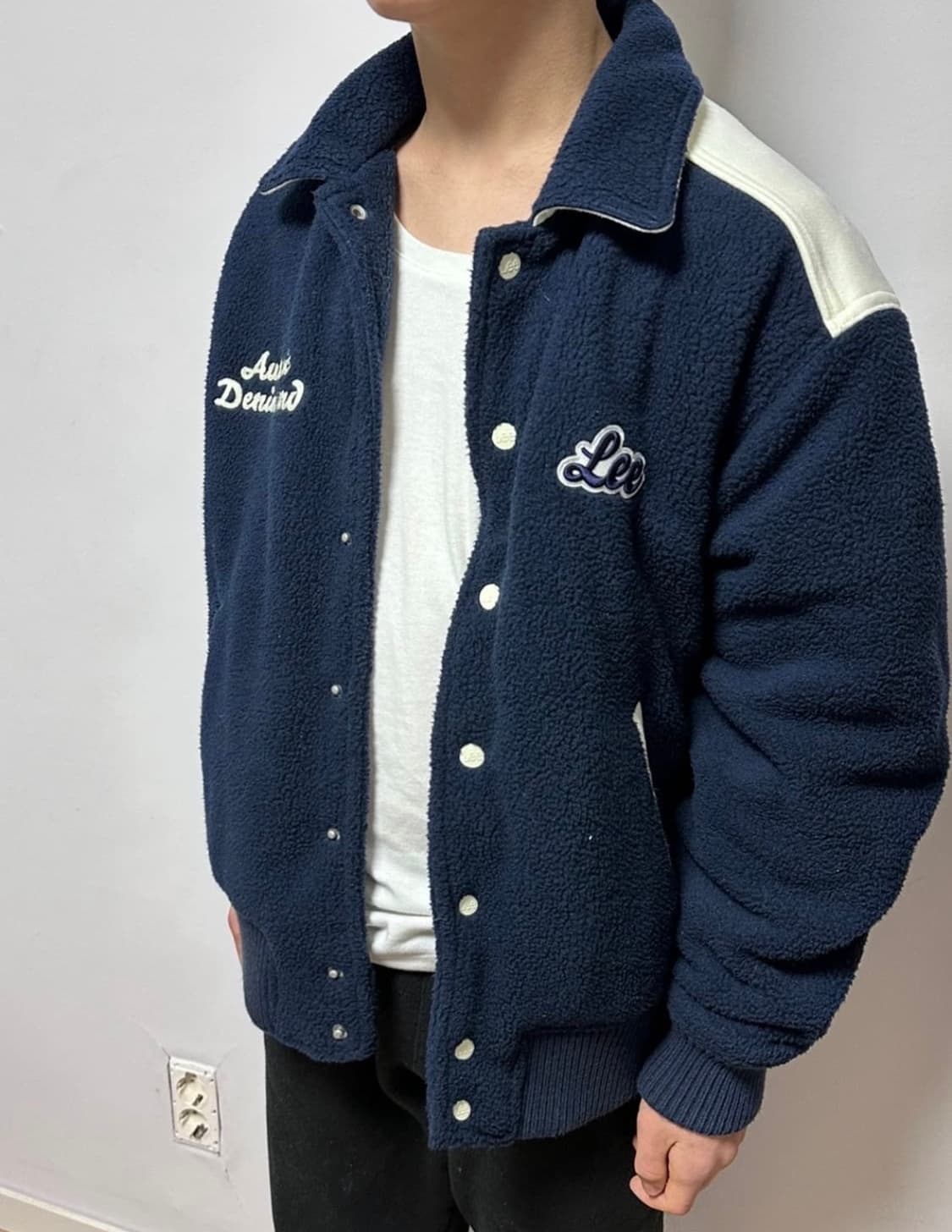 Lee 로고 와펜 플리스 바시티 자켓 상품이미지2