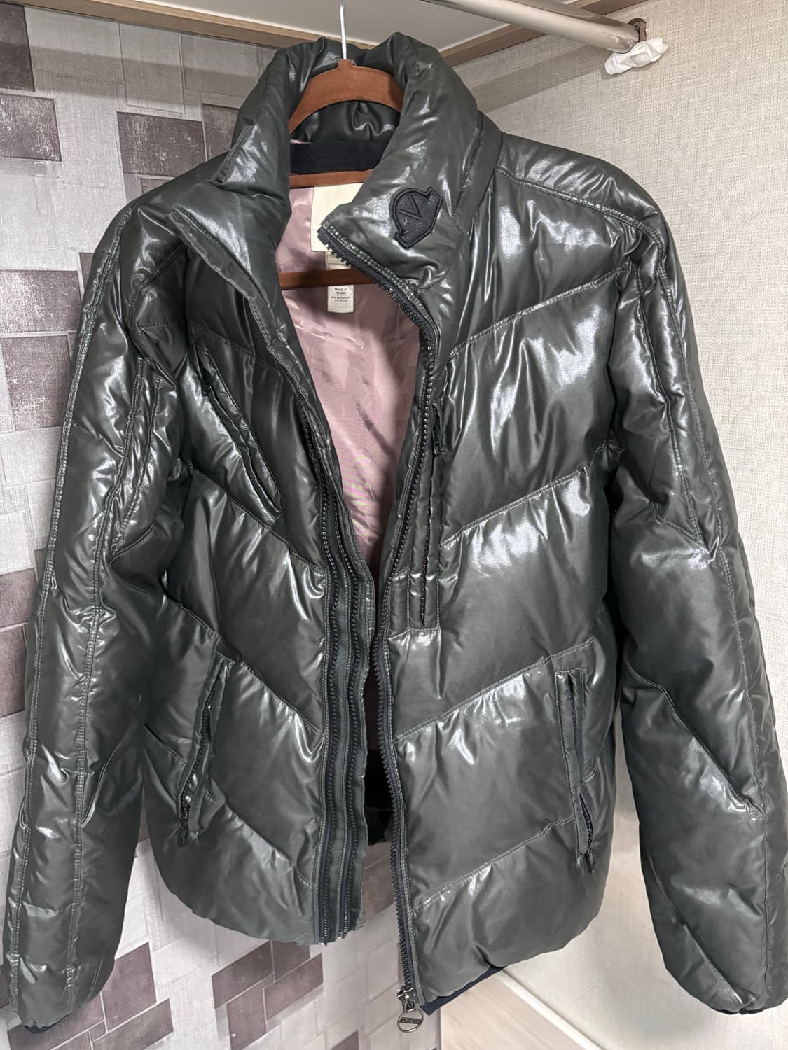 디젤 Y2K 바이커 경량패딩 카키 상품이미지4