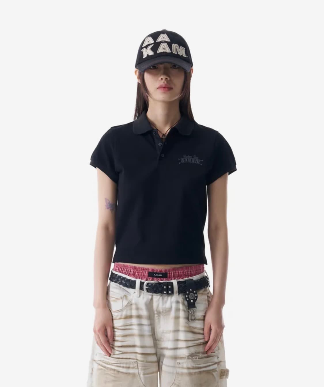 아캄 Crack Printed PK T-Shirts (Black) 상품이미지2