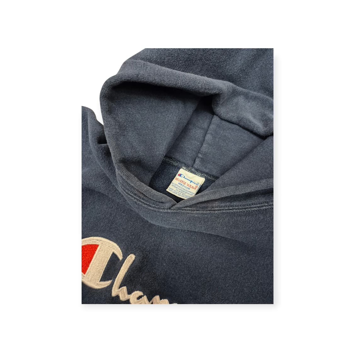 90s 챔피온 리버스위브 후드 네이비 상품이미지2