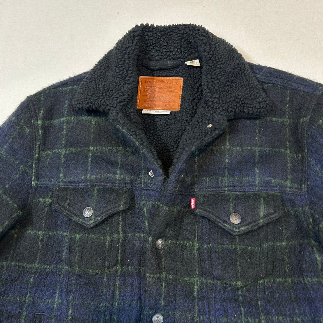 M) 리바이스 프리미엄 체크 쉐르파 트러커 자켓 상품이미지2