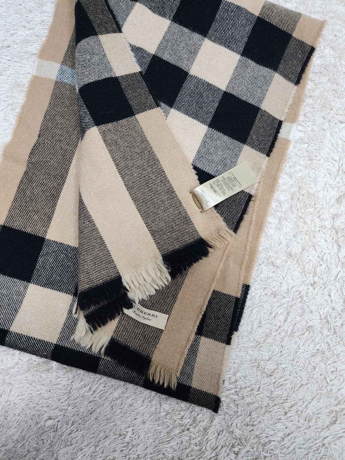 버버리 울캐시 혼방 체크 머플러 스카프 정품 상품이미지5