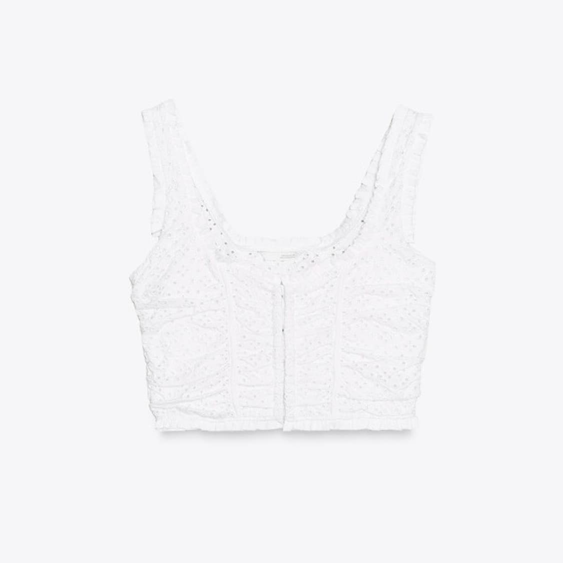 zara 자라 자수 펀칭 탑 화이트 상품이미지5