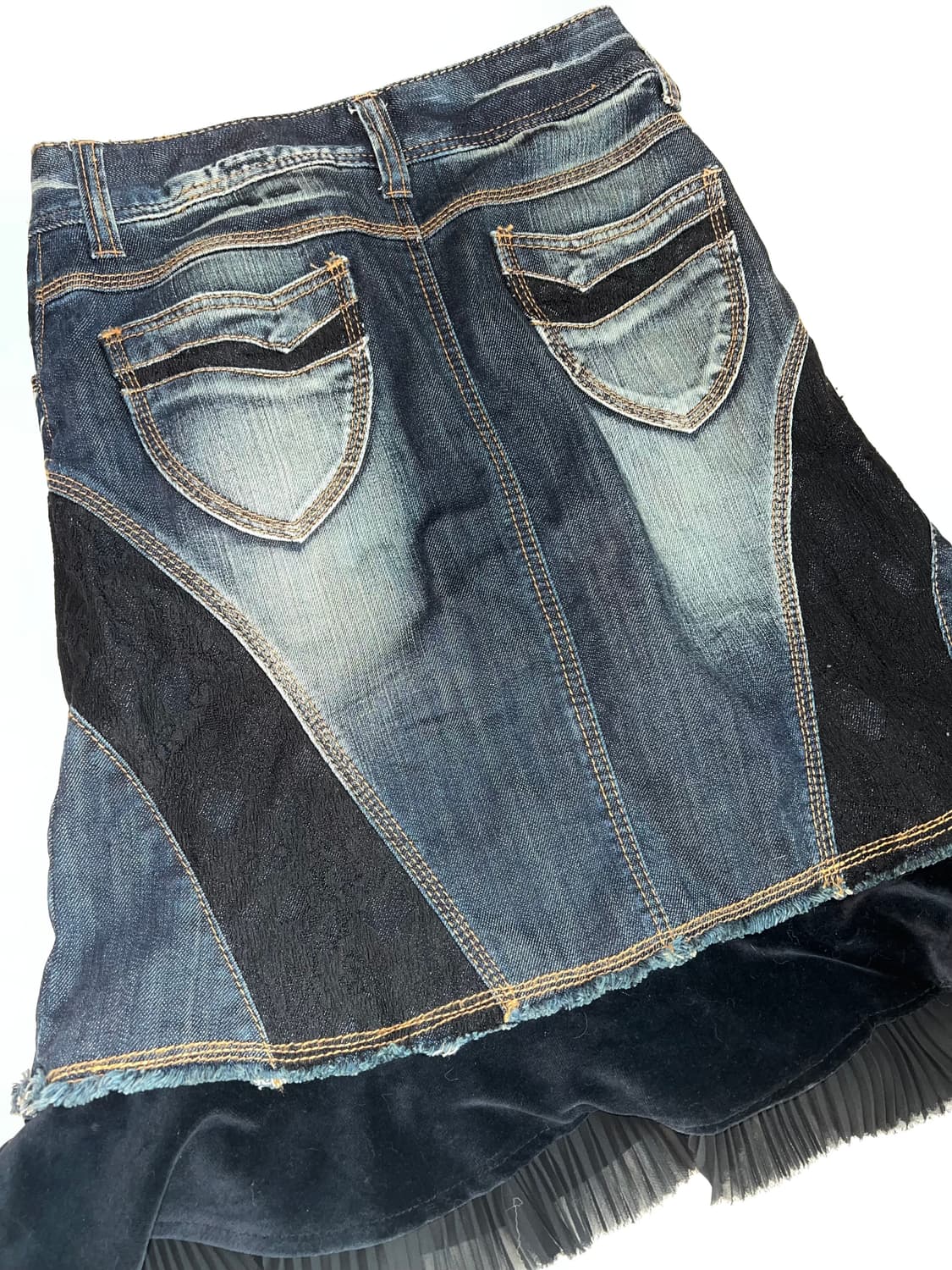 y2k 페어리 미디 워싱 청스커트 치마  상품이미지2