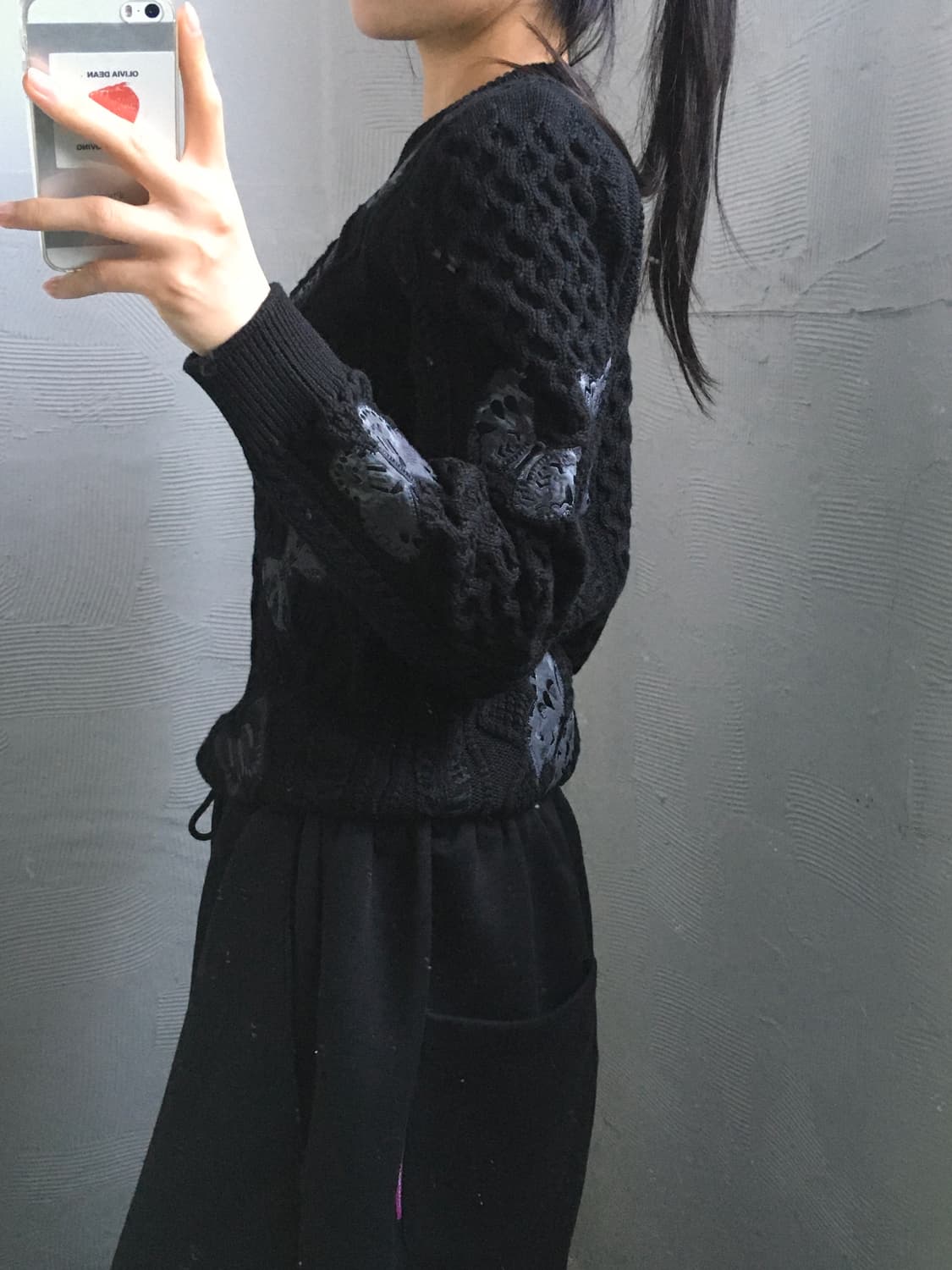 Valentino 발렌티노 버터플라이 자수 코튼 케이블 니트 상품이미지2