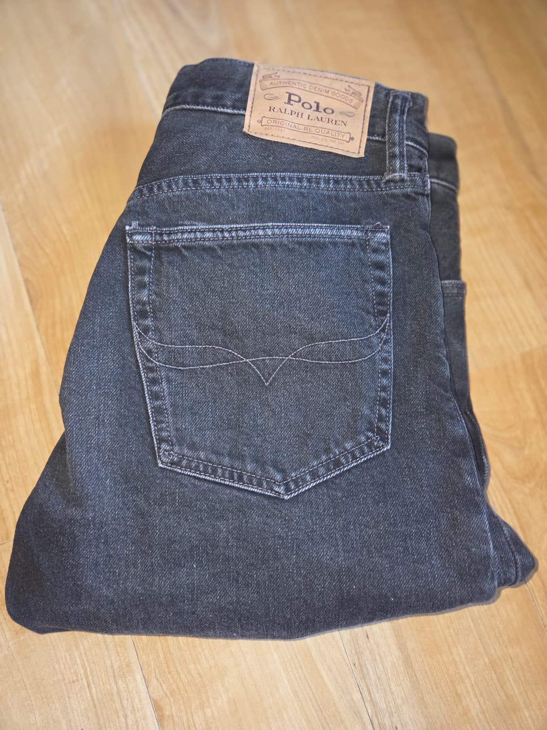(급전 새상품)폴로 데님 흑청 스트레이트핏 상품이미지1