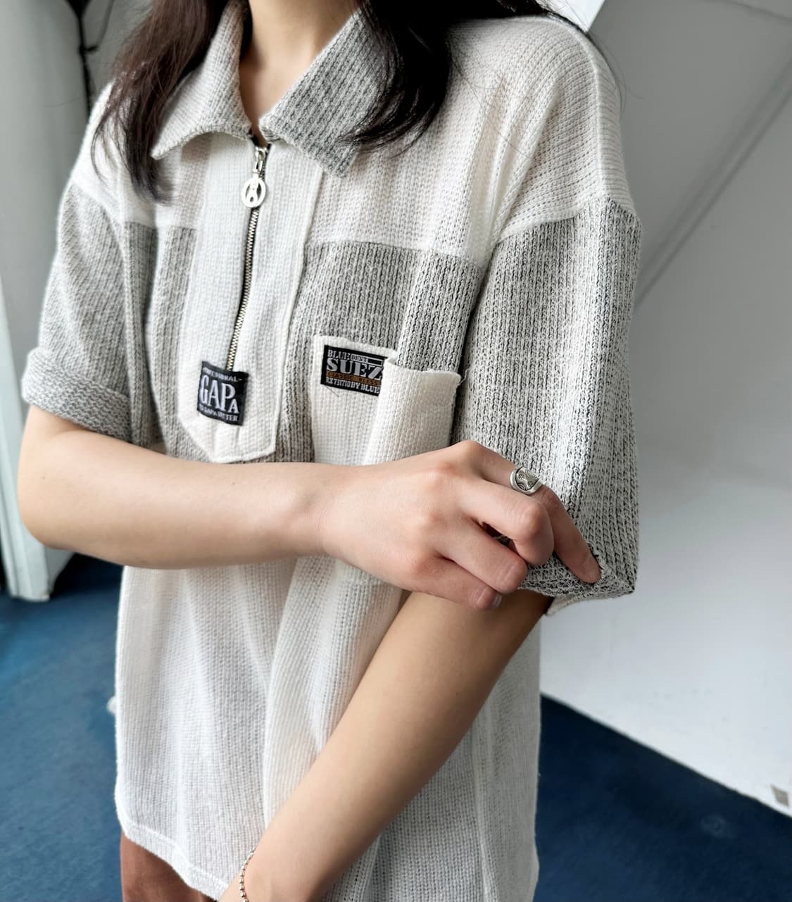 Loose gauge knit fabric polo tee 상품이미지9