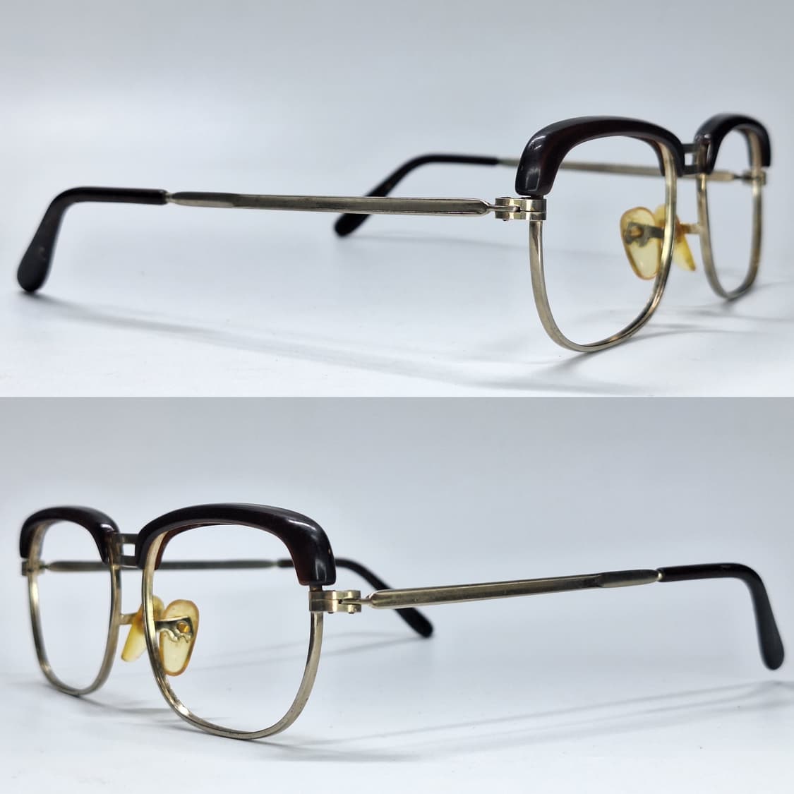 70s 일본 빈티지 하금테 브로우라인 안경테 134mm 클래식 레트로 상품이미지10