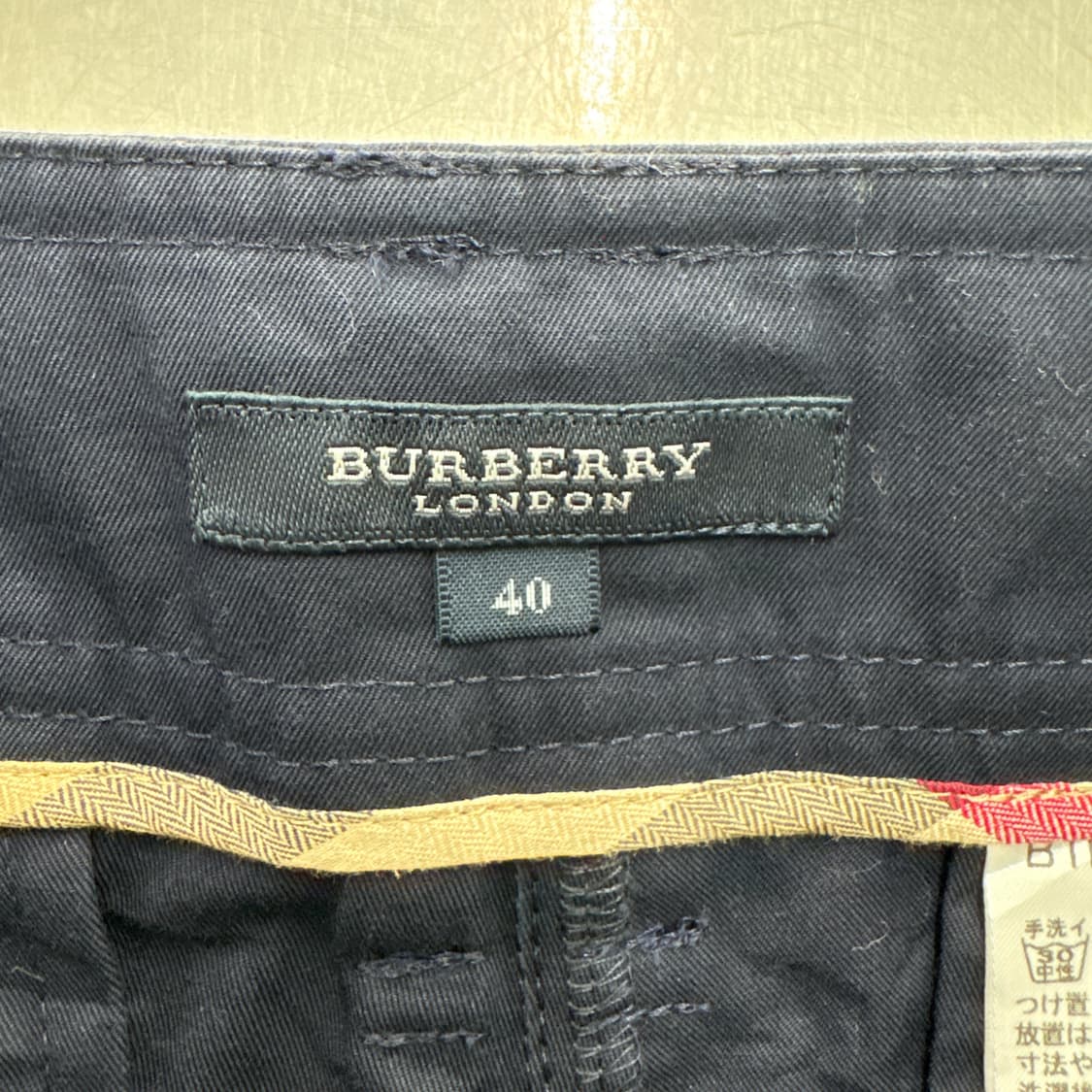 버버리 벨트 면바지 네이비 팬츠 34in 상품이미지6