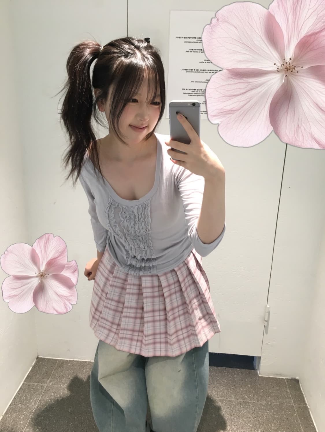 빈티지 핑크 소라 벚꽃 코디세트 상품이미지3