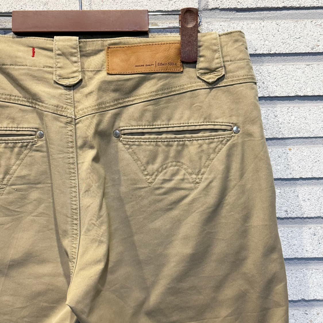 EDWIN 에드윈 503K 웨스턴 데님팬츠 백포켓 벨트루프 디테일 베이지 상품이미지8
