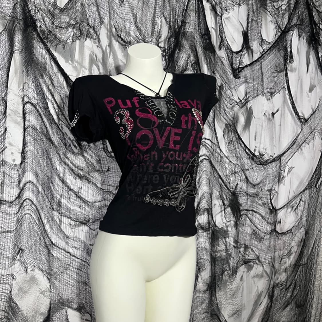 00's Cubic Glitter shirring t-shirt 상품이미지2
