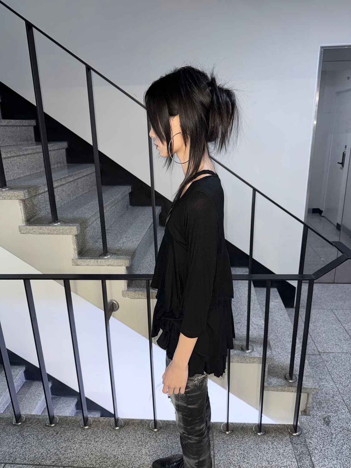 black frill dress 상품이미지3