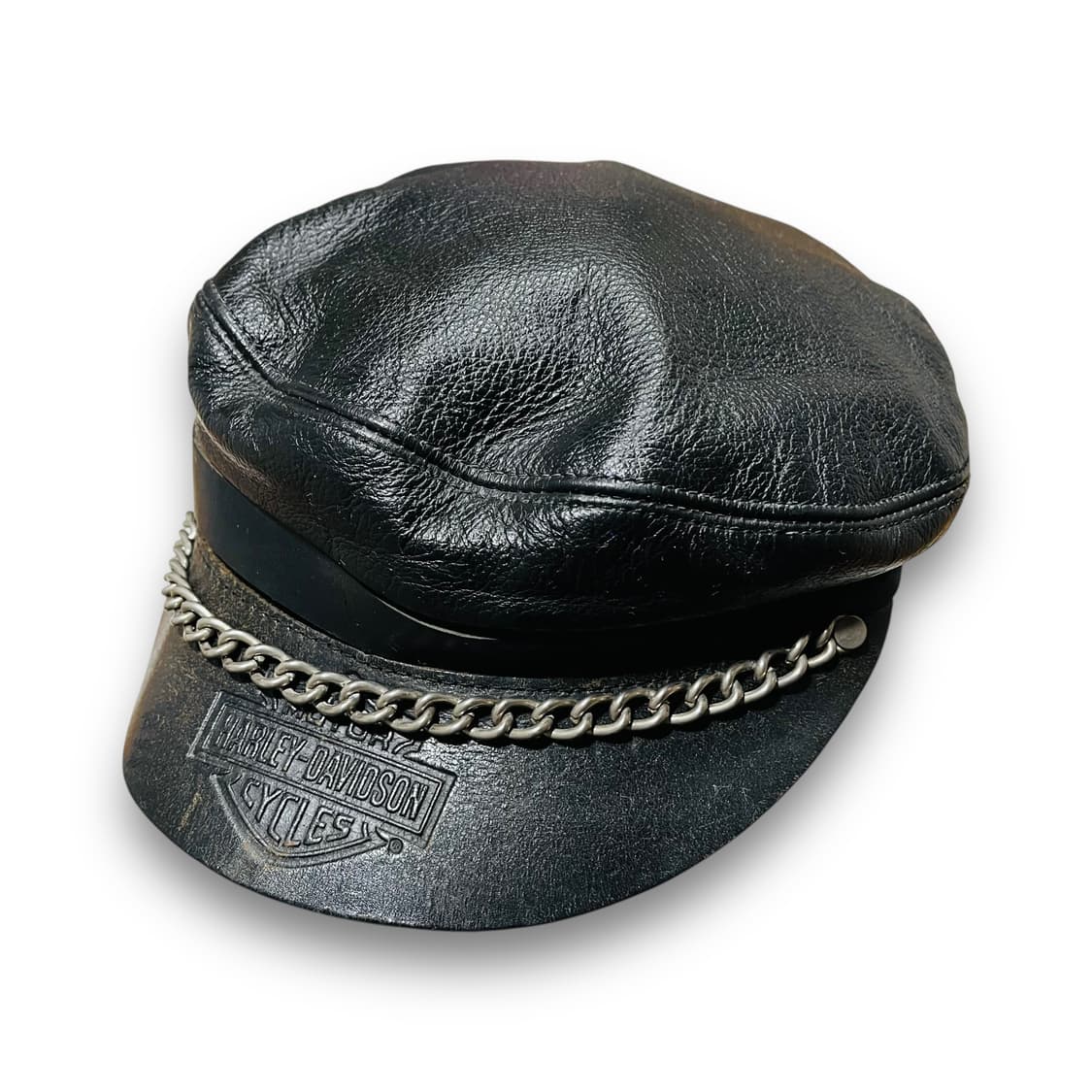 할리데이비슨 90s 가죽 바이커 체인 마도로스캡 상품이미지3