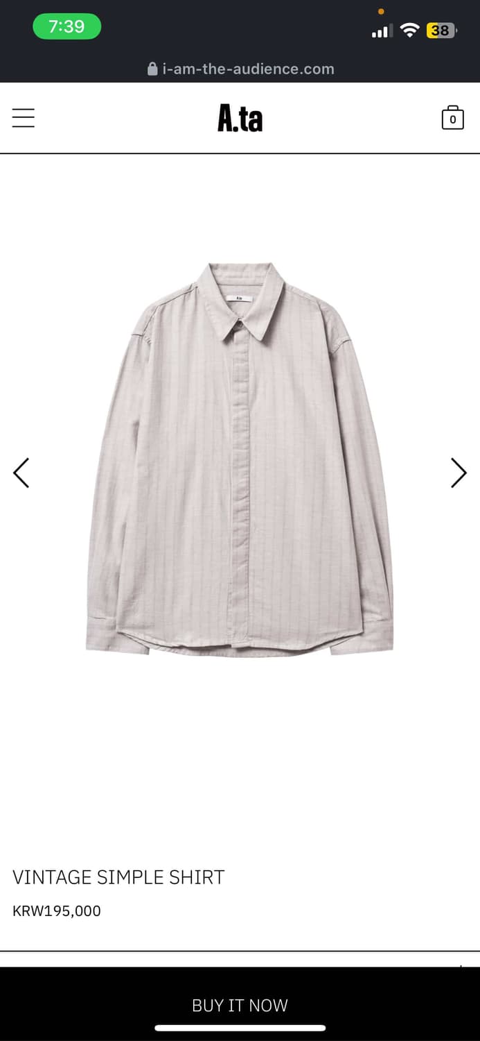 에이타 빈티지 심플 셔츠 상품이미지1