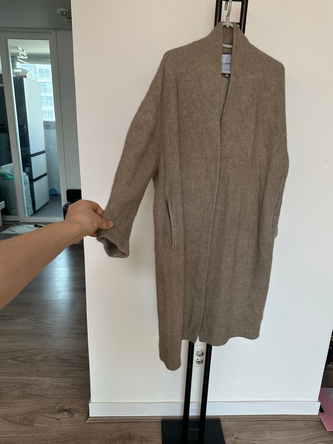 ST JOHN 센존  너구리+양모  롱가디건 -55사이즈 상품이미지3