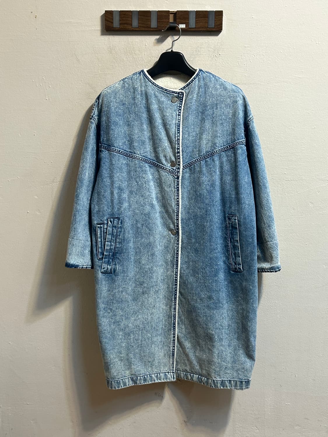 시스템 데님 보아 안감 롱 자켓 상품이미지1