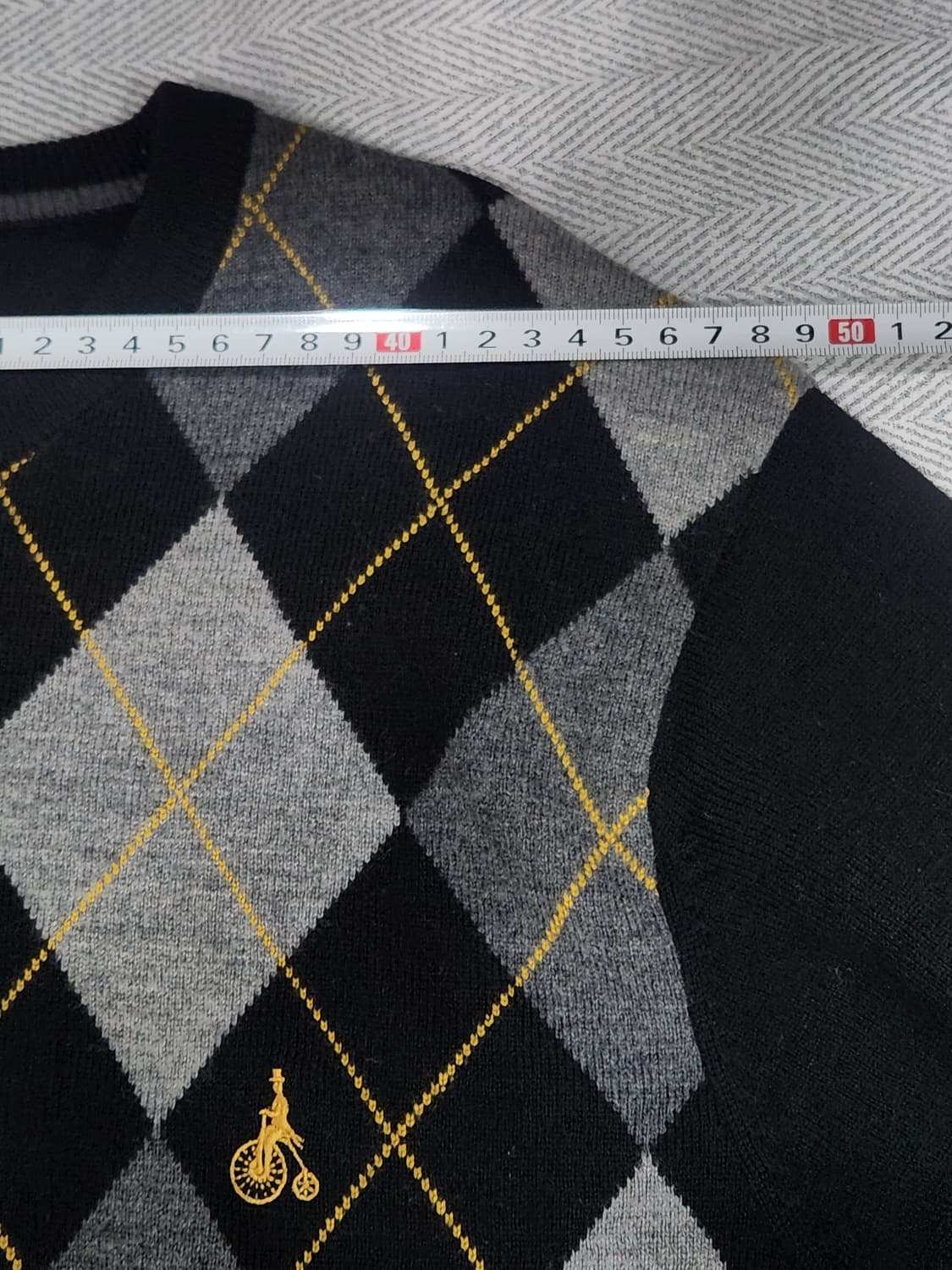 [110] 빈폴 아가일 패턴 남성 니트 110사이즈  블랙 상품이미지10