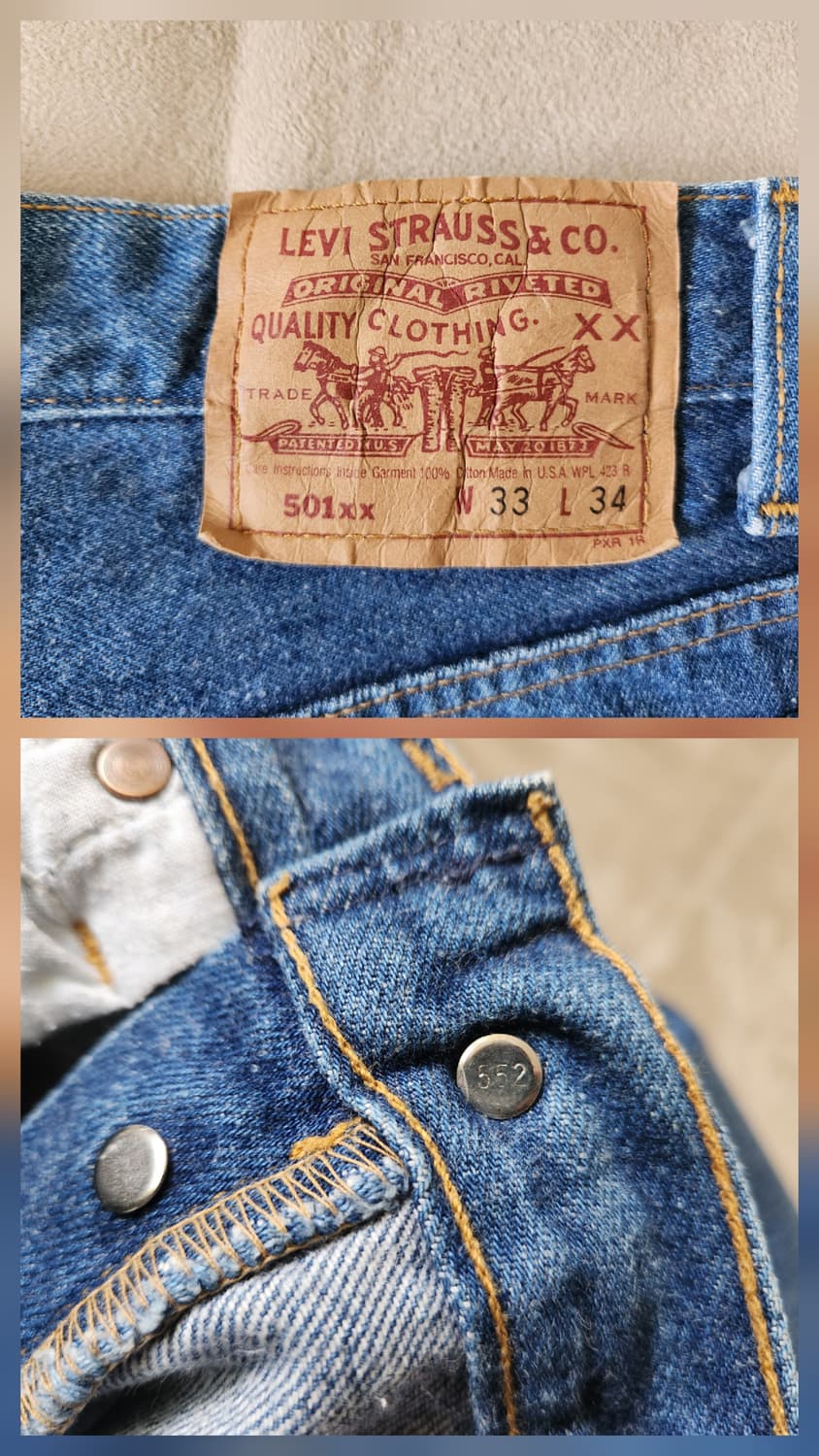 90s Levi's 리바이스 501 USA 진청 W33 L34 상품이미지7