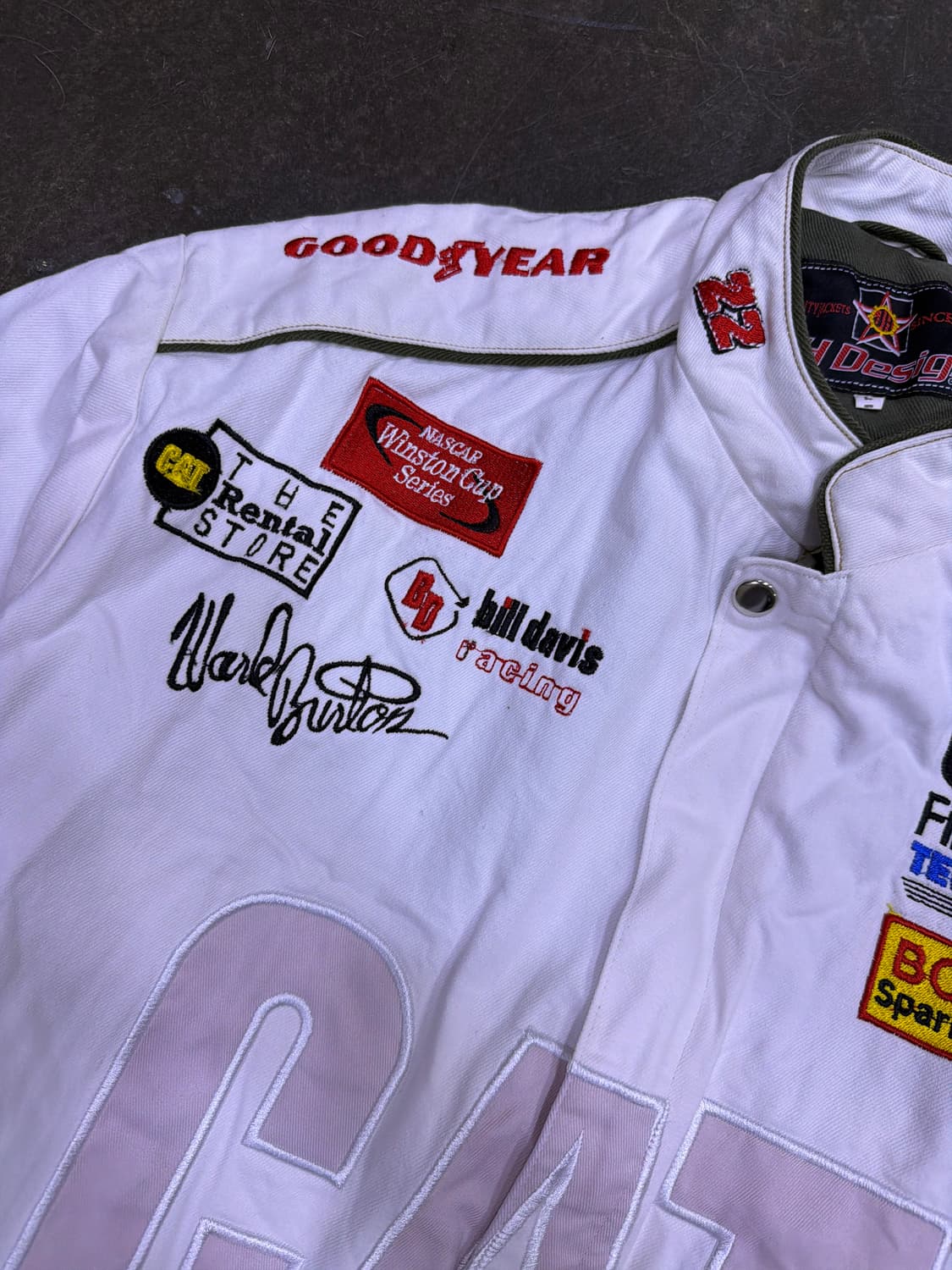 나스카 올드스쿨 CAT 스폰서 자수 패치 코튼 레이싱 자켓 L 상품이미지3