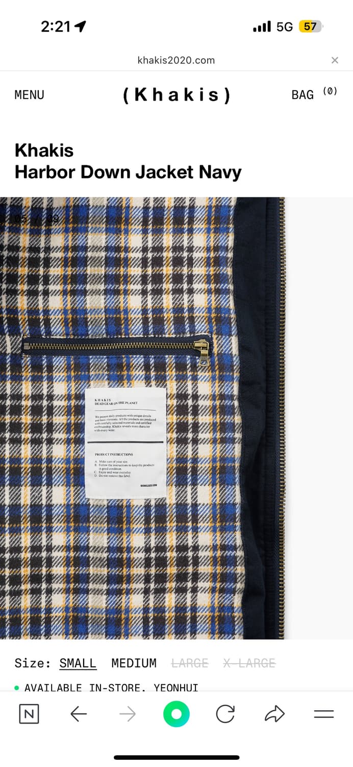 카키스 harbor down jacket 네이비 상품이미지4