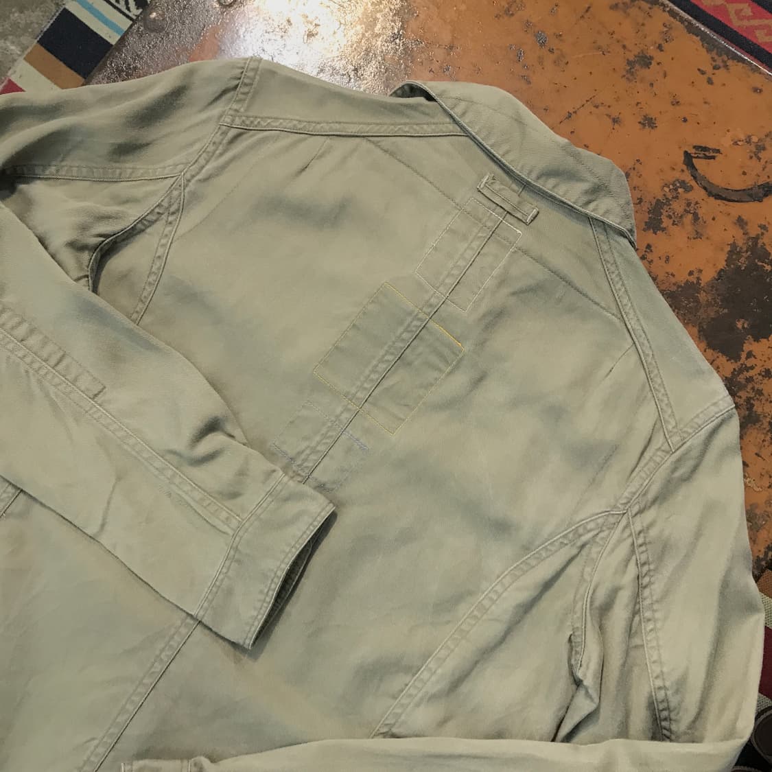 지스타 로우 카키 코튼 헌팅 셔츠 남성 102 여성 프리사이즈 상품이미지4