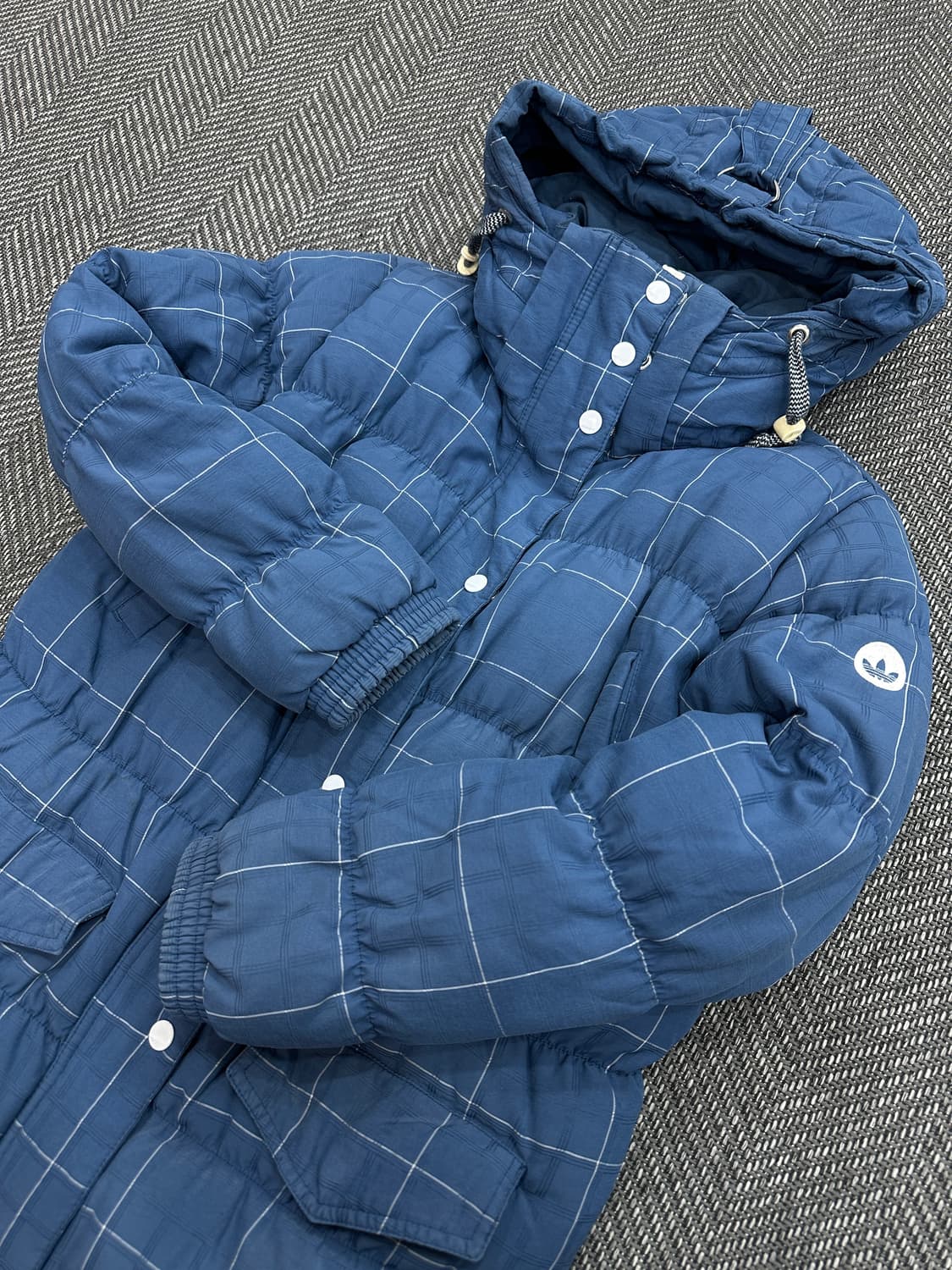 아디다스 체크 패딩 블루 상품이미지2