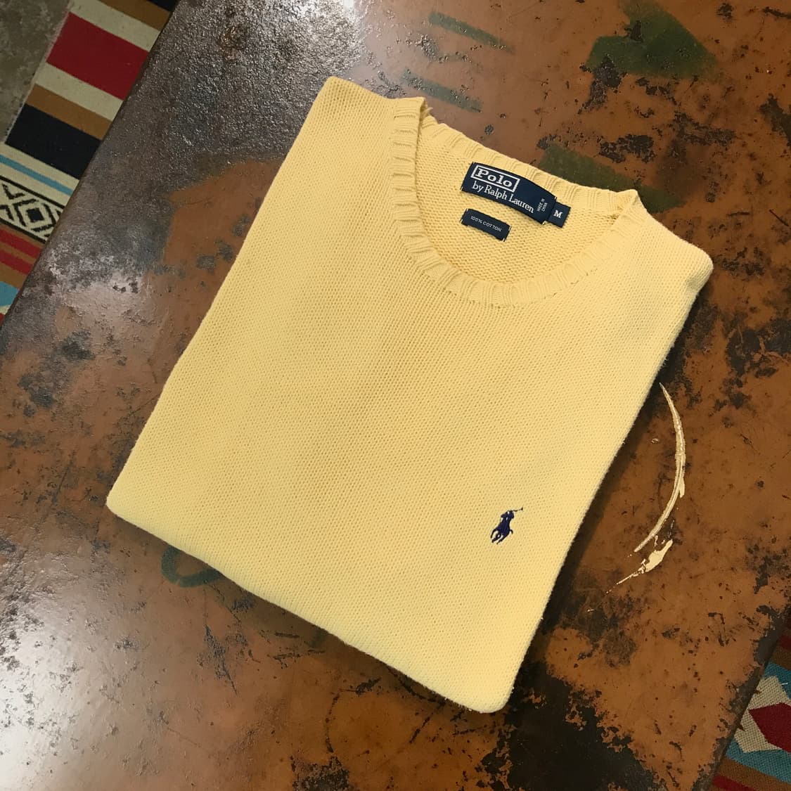 폴로랄프로렌 옐로우 코튼 니트 남성 110 사이즈  상품이미지1