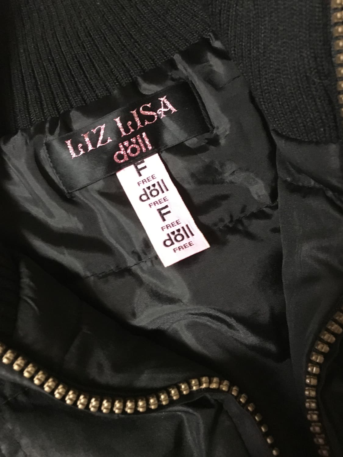 리즈리사돌 블랙 패딩 봄버 자켓 오네 갸루 와투케 펑크 빈티지 라떼 히메 상품이미지2