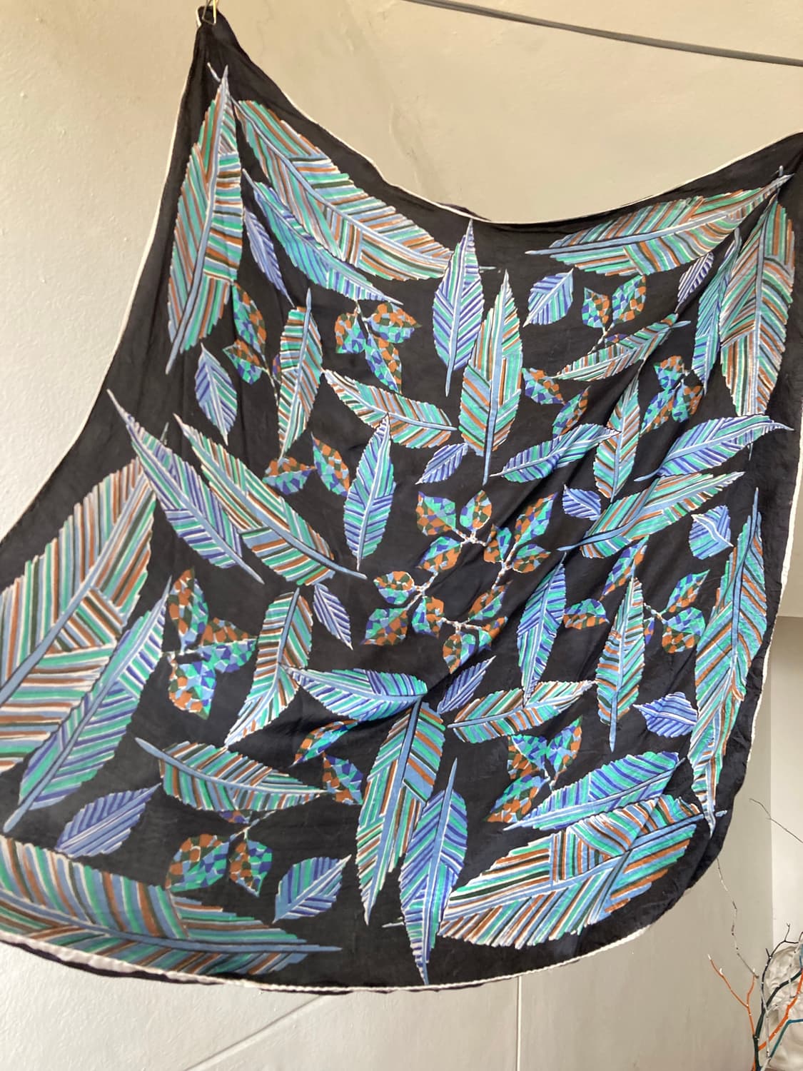 빈티지 블루 패턴 스카프 상품이미지4