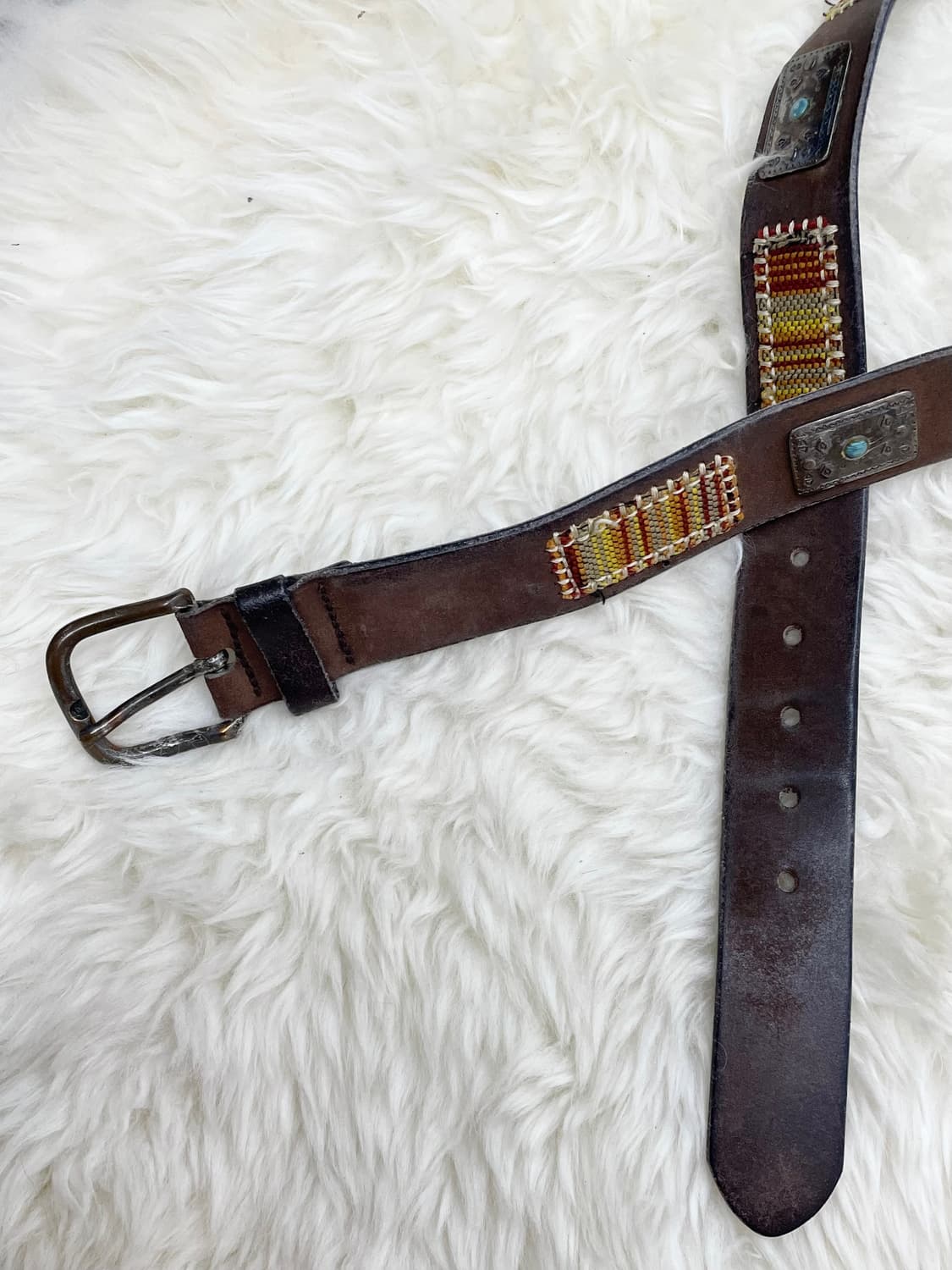 리얼레더 에스닉 스터드 버클 벨트 상품이미지6