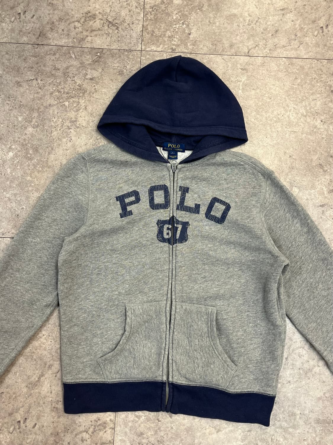 폴로 랄프로렌 배색 후드집업 그레이 L #csz2589 상품이미지5